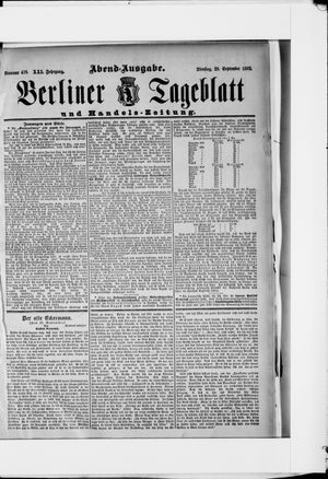 Berliner Tageblatt und Handels-Zeitung vom 20.09.1892