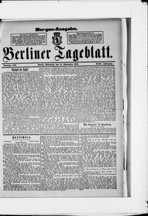 Berliner Tageblatt und Handels-Zeitung vom 21.09.1892