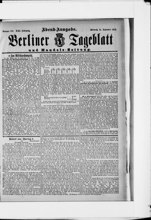 Berliner Tageblatt und Handels-Zeitung vom 21.09.1892