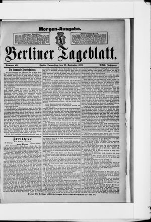 Berliner Tageblatt und Handels-Zeitung vom 22.09.1892