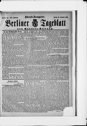 Berliner Tageblatt und Handels-Zeitung vom 23.09.1892