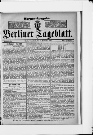 Berliner Tageblatt und Handels-Zeitung vom 24.09.1892