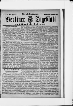 Berliner Tageblatt und Handels-Zeitung vom 24.09.1892
