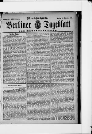 Berliner Tageblatt und Handels-Zeitung vom 26.09.1892