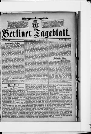 Berliner Tageblatt und Handels-Zeitung vom 27.09.1892