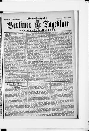 Berliner Tageblatt und Handels-Zeitung vom 01.10.1892