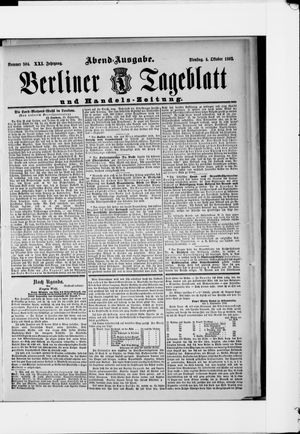 Berliner Tageblatt und Handels-Zeitung vom 04.10.1892