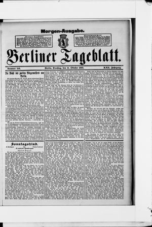 Berliner Tageblatt und Handels-Zeitung vom 11.10.1892