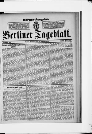 Berliner Tageblatt und Handels-Zeitung vom 19.10.1892