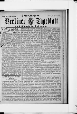 Berliner Tageblatt und Handels-Zeitung vom 19.10.1892