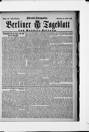 Berliner Tageblatt und Handels-Zeitung vom 22.10.1892