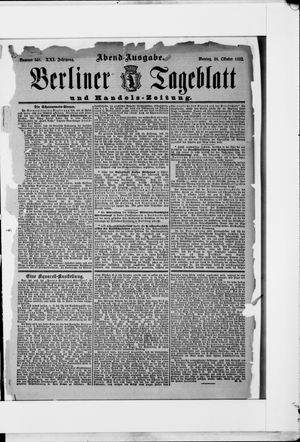 Berliner Tageblatt und Handels-Zeitung vom 24.10.1892