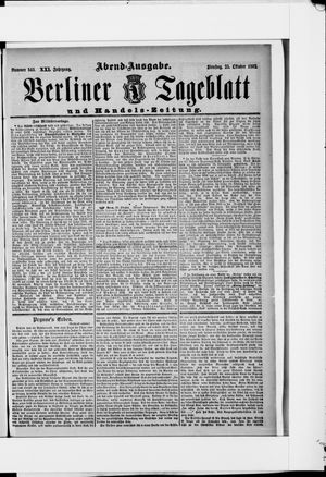 Berliner Tageblatt und Handels-Zeitung vom 25.10.1892