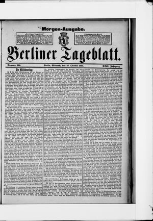 Berliner Tageblatt und Handels-Zeitung vom 26.10.1892