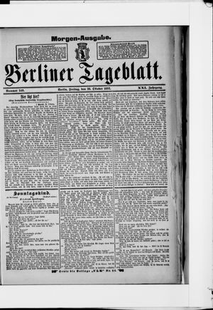 Berliner Tageblatt und Handels-Zeitung vom 28.10.1892