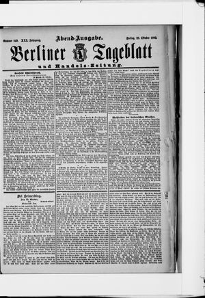 Berliner Tageblatt und Handels-Zeitung vom 28.10.1892