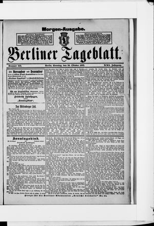 Berliner Tageblatt und Handels-Zeitung on Oct 30, 1892