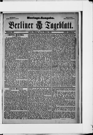 Berliner Tageblatt und Handels-Zeitung vom 31.10.1892