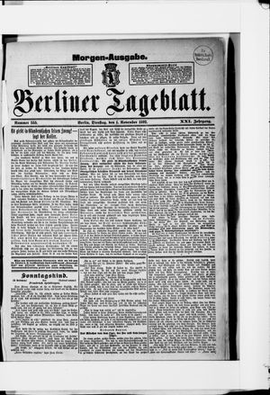 Berliner Tageblatt und Handels-Zeitung vom 01.11.1892