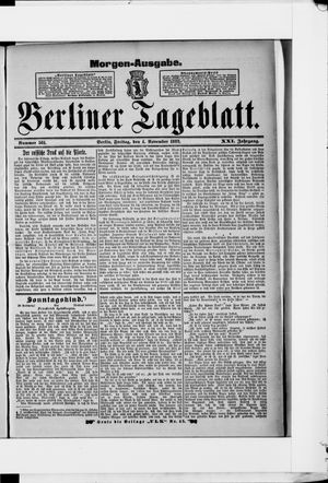 Berliner Tageblatt und Handels-Zeitung vom 04.11.1892