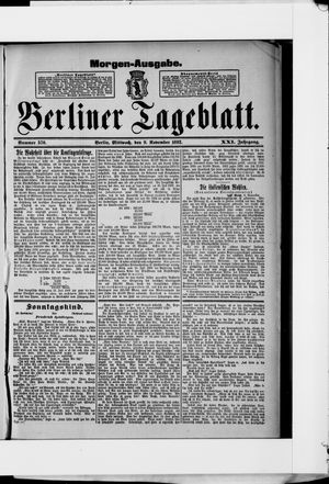 Berliner Tageblatt und Handels-Zeitung vom 09.11.1892