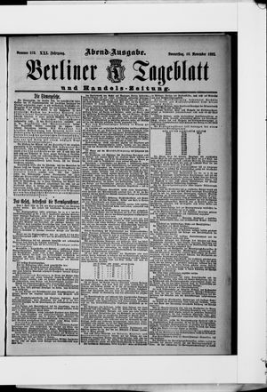 Berliner Tageblatt und Handels-Zeitung on Nov 10, 1892