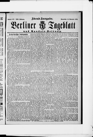 Berliner Tageblatt und Handels-Zeitung vom 12.11.1892