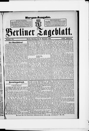 Berliner Tageblatt und Handels-Zeitung vom 13.11.1892