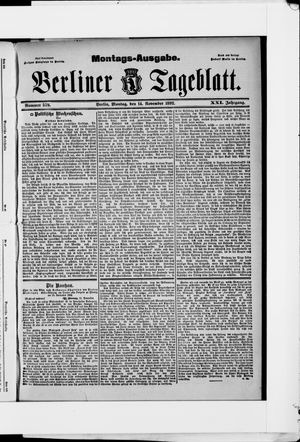 Berliner Tageblatt und Handels-Zeitung on Nov 14, 1892