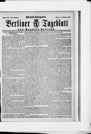 Berliner Tageblatt und Handels-Zeitung on Nov 14, 1892