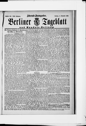 Berliner Tageblatt und Handels-Zeitung vom 15.11.1892