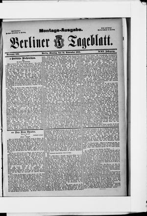 Berliner Tageblatt und Handels-Zeitung vom 21.11.1892