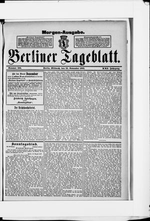 Berliner Tageblatt und Handels-Zeitung vom 23.11.1892