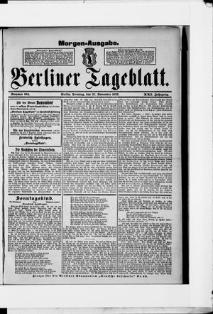 Berliner Tageblatt und Handels-Zeitung vom 27.11.1892