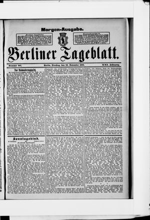 Berliner Tageblatt und Handels-Zeitung vom 29.11.1892