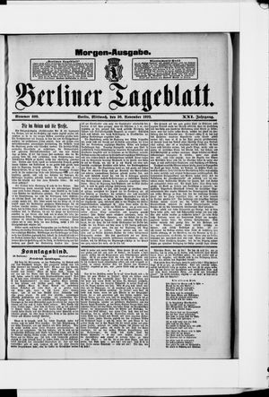Berliner Tageblatt und Handels-Zeitung on Nov 30, 1892