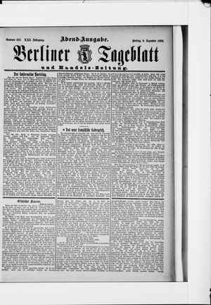 Berliner Tageblatt und Handels-Zeitung vom 09.12.1892