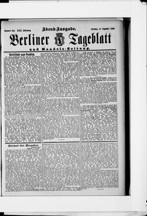 Berliner Tageblatt und Handels-Zeitung vom 13.12.1892