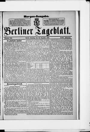 Berliner Tageblatt und Handels-Zeitung vom 20.12.1892