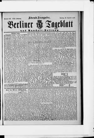 Berliner Tageblatt und Handels-Zeitung vom 20.12.1892