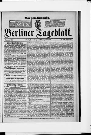 Berliner Tageblatt und Handels-Zeitung vom 22.12.1892