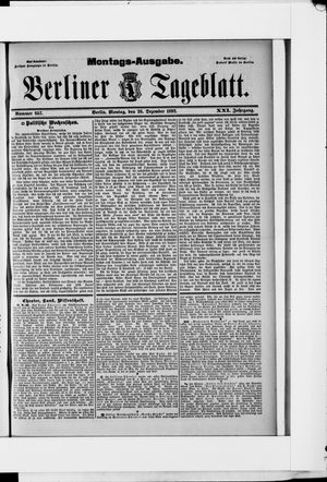 Berliner Tageblatt und Handels-Zeitung vom 26.12.1892