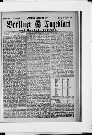 Berliner Tageblatt und Handels-Zeitung vom 30.12.1892