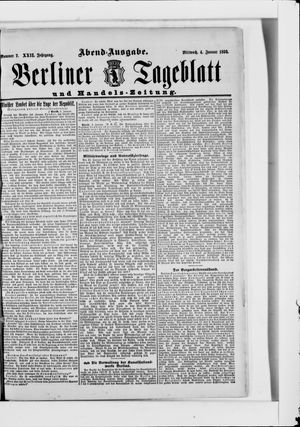 Berliner Tageblatt und Handels-Zeitung on Jan 4, 1893