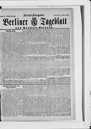 Berliner Tageblatt und Handels-Zeitung vom 05.01.1893