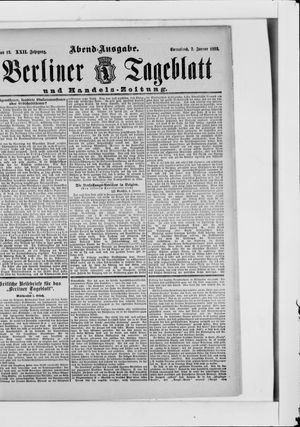 Berliner Tageblatt und Handels-Zeitung vom 07.01.1893