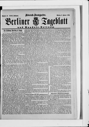 Berliner Tageblatt und Handels-Zeitung vom 09.01.1893