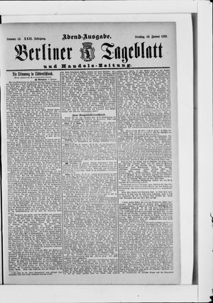 Berliner Tageblatt und Handels-Zeitung vom 10.01.1893