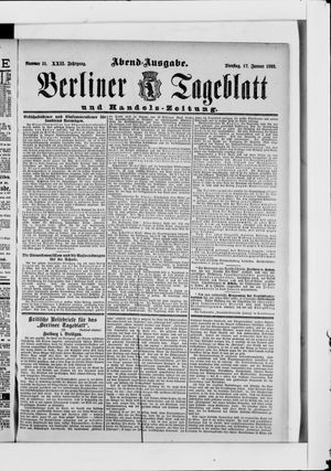 Berliner Tageblatt und Handels-Zeitung vom 17.01.1893