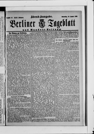 Berliner Tageblatt und Handels-Zeitung vom 26.01.1893